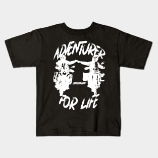 Adventurer For Life - white print Kids T-Shirt